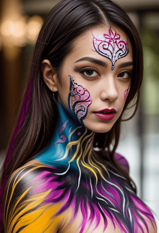 El body paint para parejas les permite jugar con colores llamativos, formas geométricas y líneas fluidas para crear una obra maestra visualmente impactante y única en el cuerpo del otro.