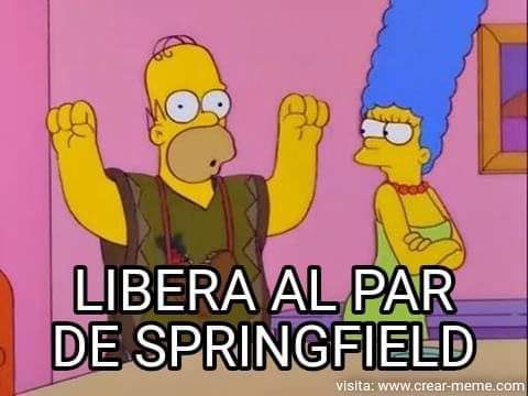 Meme Homero Simpson y Marge Simpson: "Libera al par de Springfield"